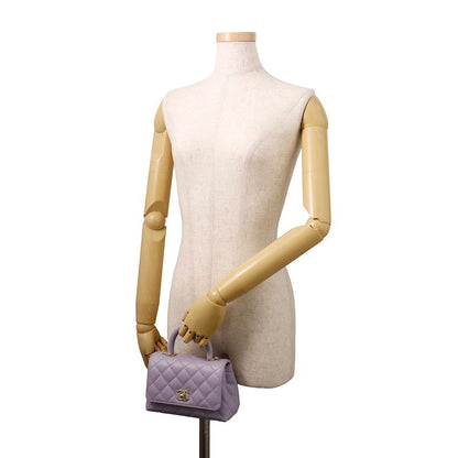 Chanel Handbag CC Logo Coco Handle Mini Flap Caviar Leather 2-Way — view 4