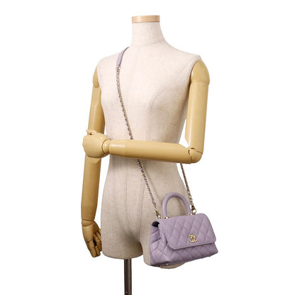 Chanel Handbag CC Logo Coco Handle Mini Flap Caviar Leather 2-Way — view 5
