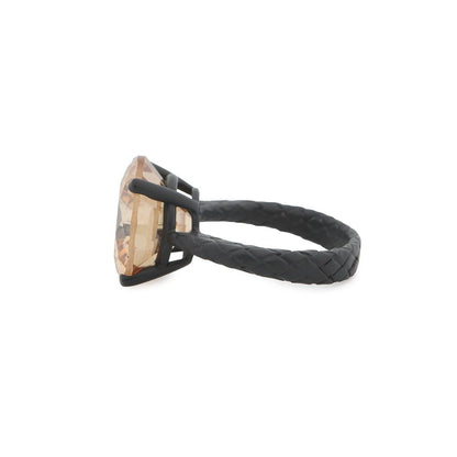 Bottega Veneta Ring Colored Stone Round Cut Intrecciato — view 2