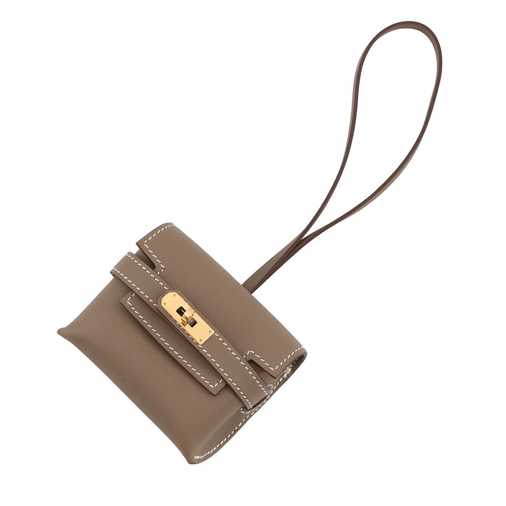 Hermes Bag Charm Kelly Festival Etoupe Gold Swift