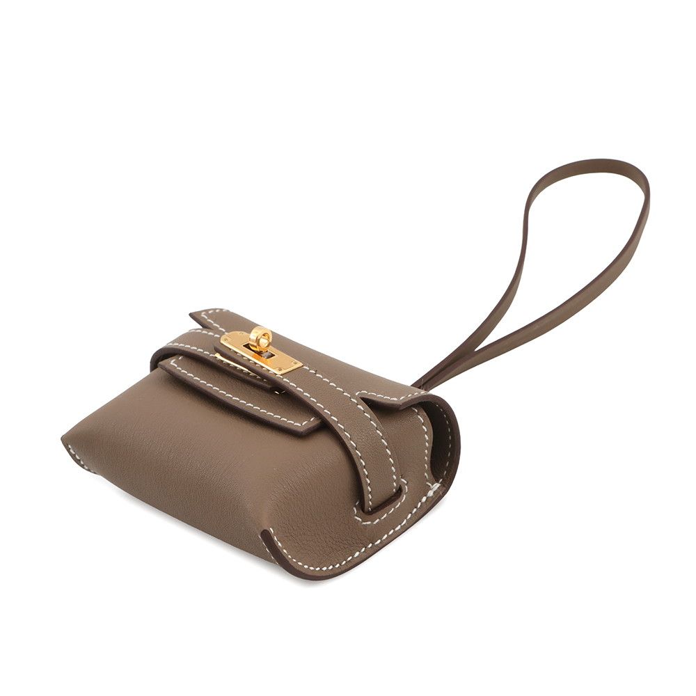 Hermes Bag Charm Kelly Festival Etoupe Gold Swift — view 2