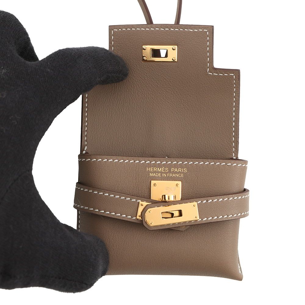 Hermes Bag Charm Kelly Festival Etoupe Gold Swift — view 5