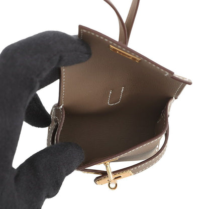 Hermes Bag Charm Kelly Festival Etoupe Gold Swift — view 6