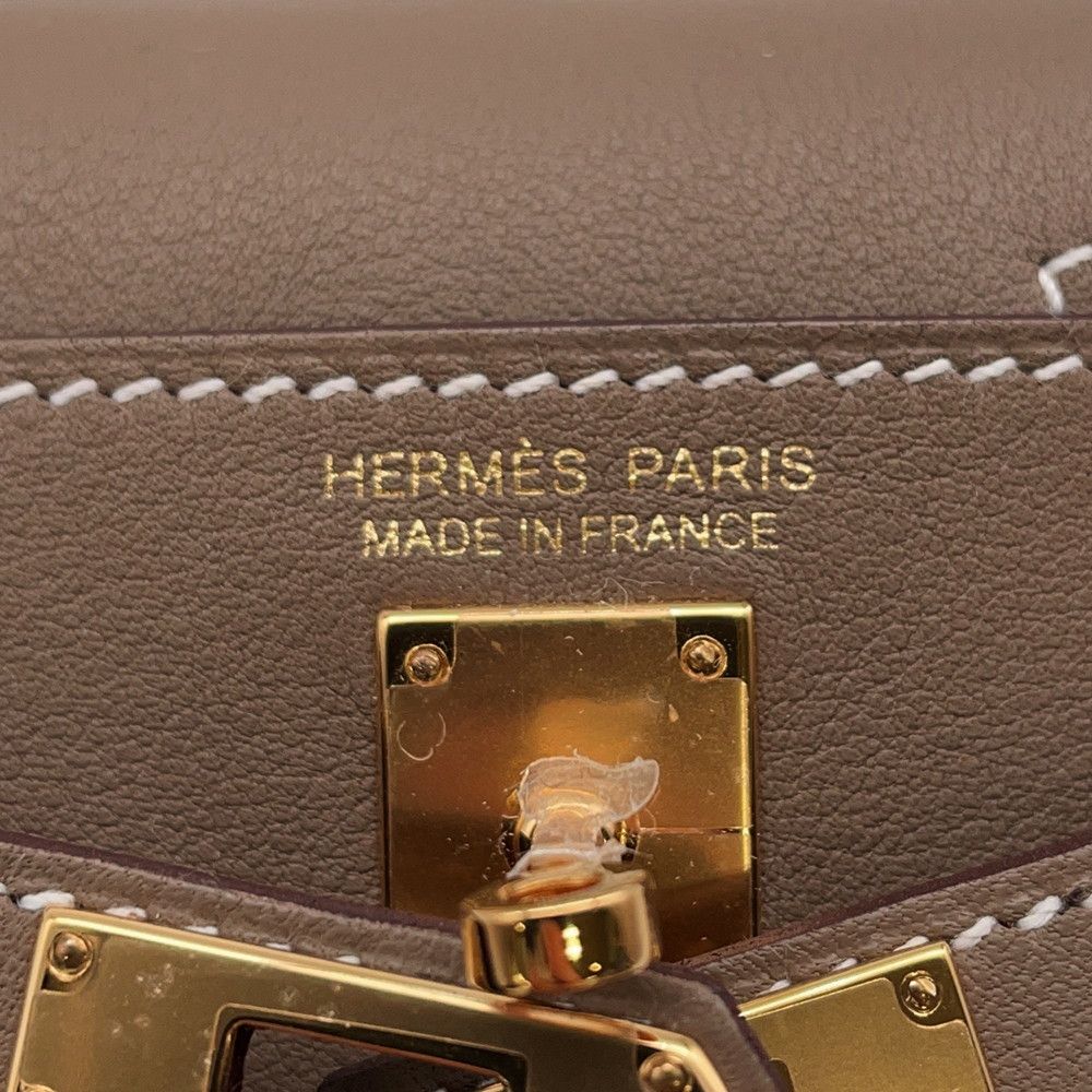 Hermes Bag Charm Kelly Festival Etoupe Gold Swift — view 9