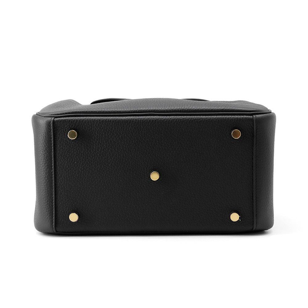 Hermes Handbag Lindy 26 Black Gold Taurillon Clemence 2-Way — view 3