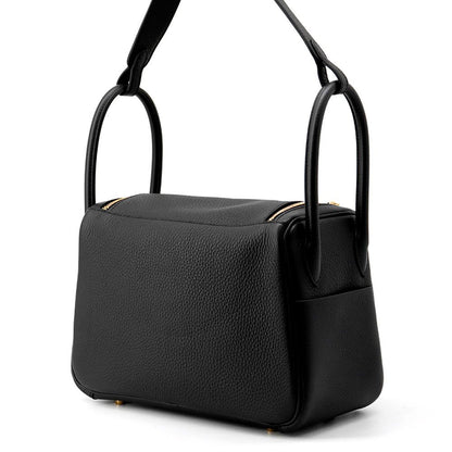 Hermes Handbag Lindy 26 Black Gold Taurillon Clemence 2-Way — view 2