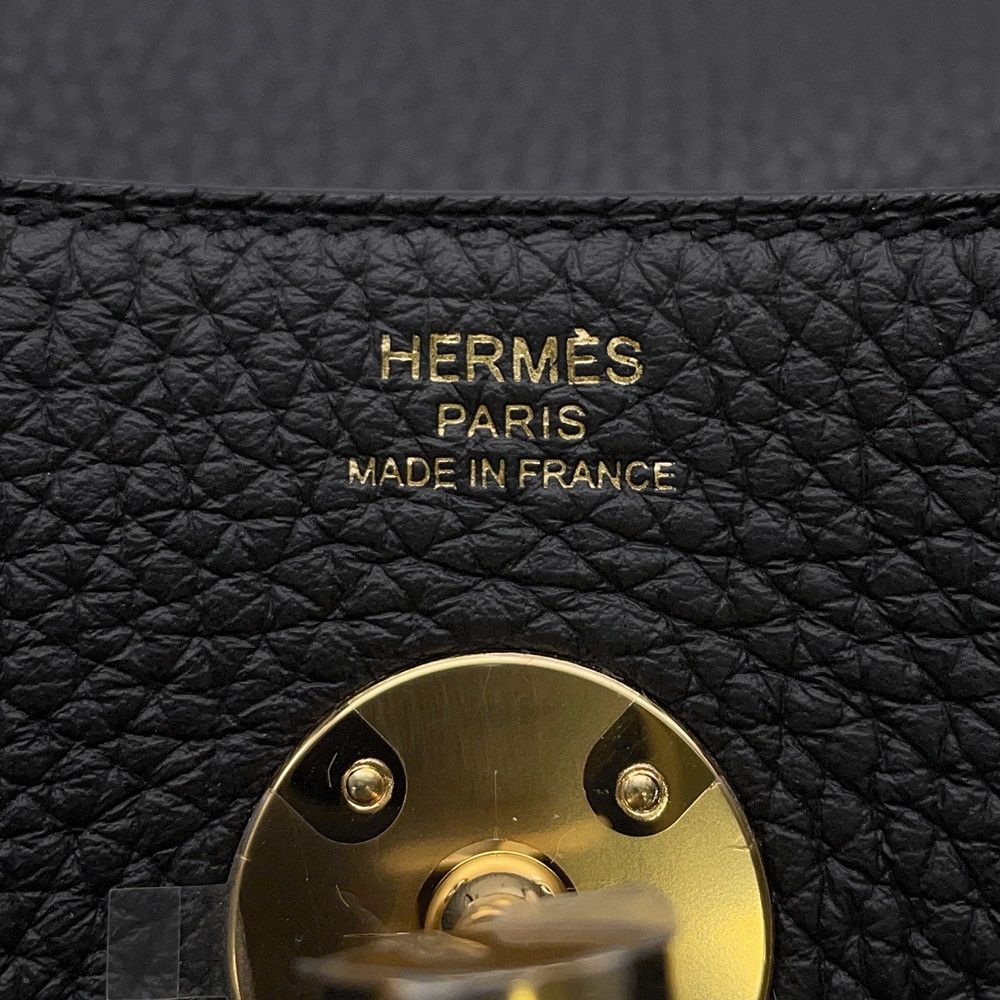 Hermes Handbag Lindy 26 Black Gold Taurillon Clemence 2-Way — view 7
