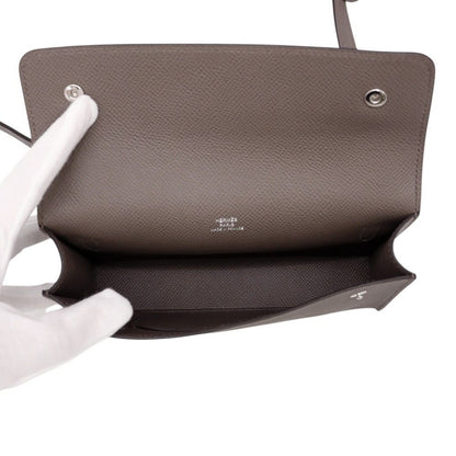 Hermes Shoulder Wallet Nap to Go Etain Silver Lacquer Epsom — view 5
