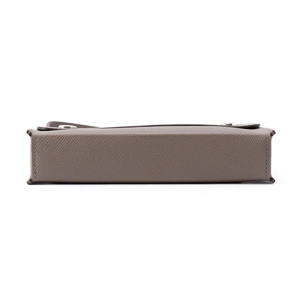 Hermes Shoulder Wallet Nap to Go Etain Silver Lacquer Epsom — view 3
