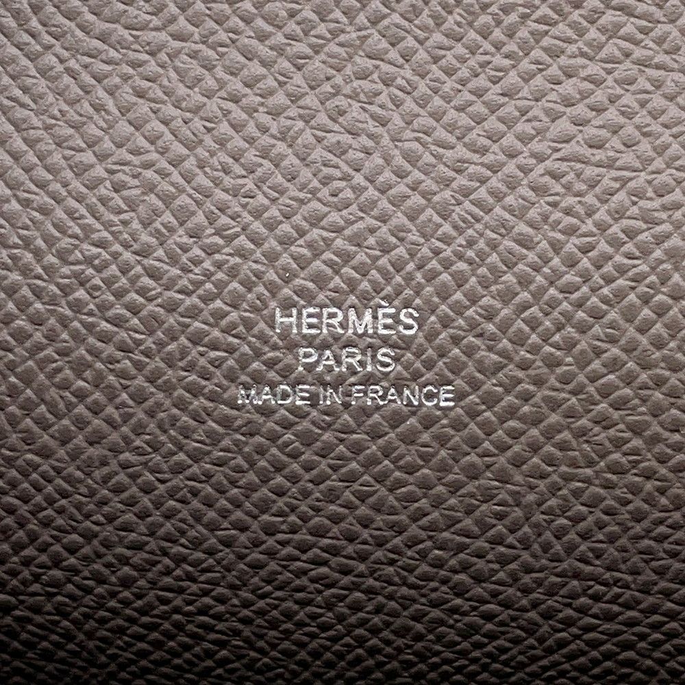 Hermes Shoulder Wallet Nap to Go Etain Silver Lacquer Epsom — view 9