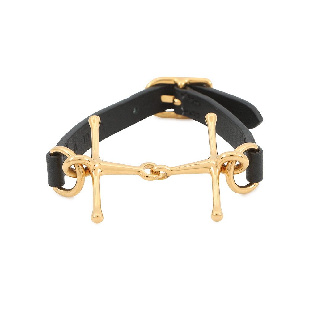 Hermes Bracelet Molle Horsebit Black Gold Swift T2