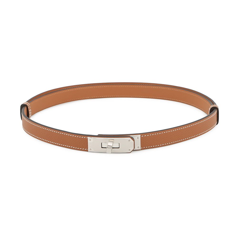 Hermes Kelly Belt Gold Silver Epsom