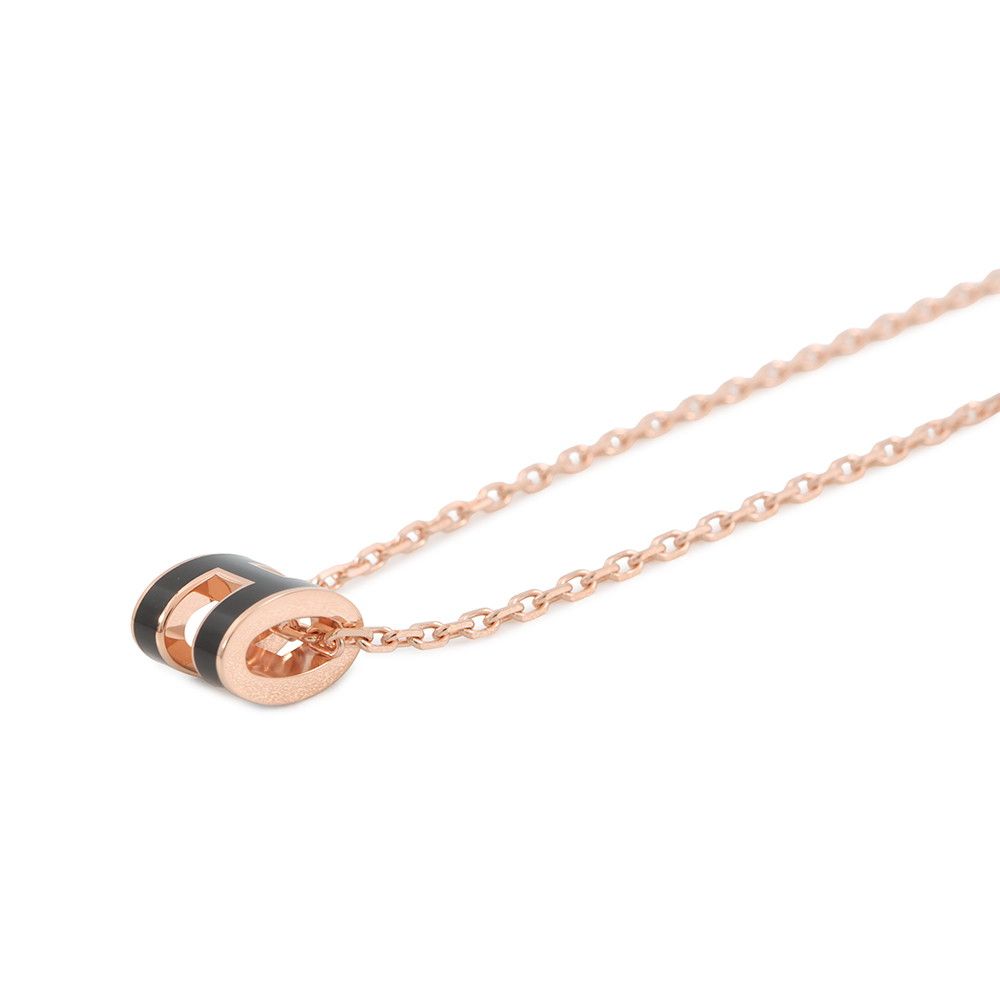 Hermes Necklace Mini Pop Black Pink Gold — view 2