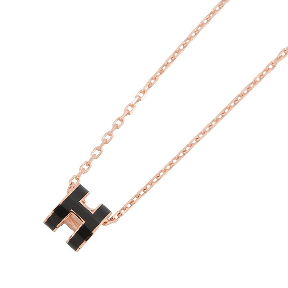 Hermes Necklace Mini Pop Black Pink Gold