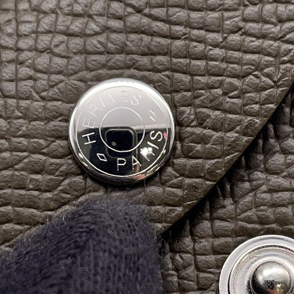 Hermes Coin Case Calvi Duo Vert Roden Silver Epsom — view 6