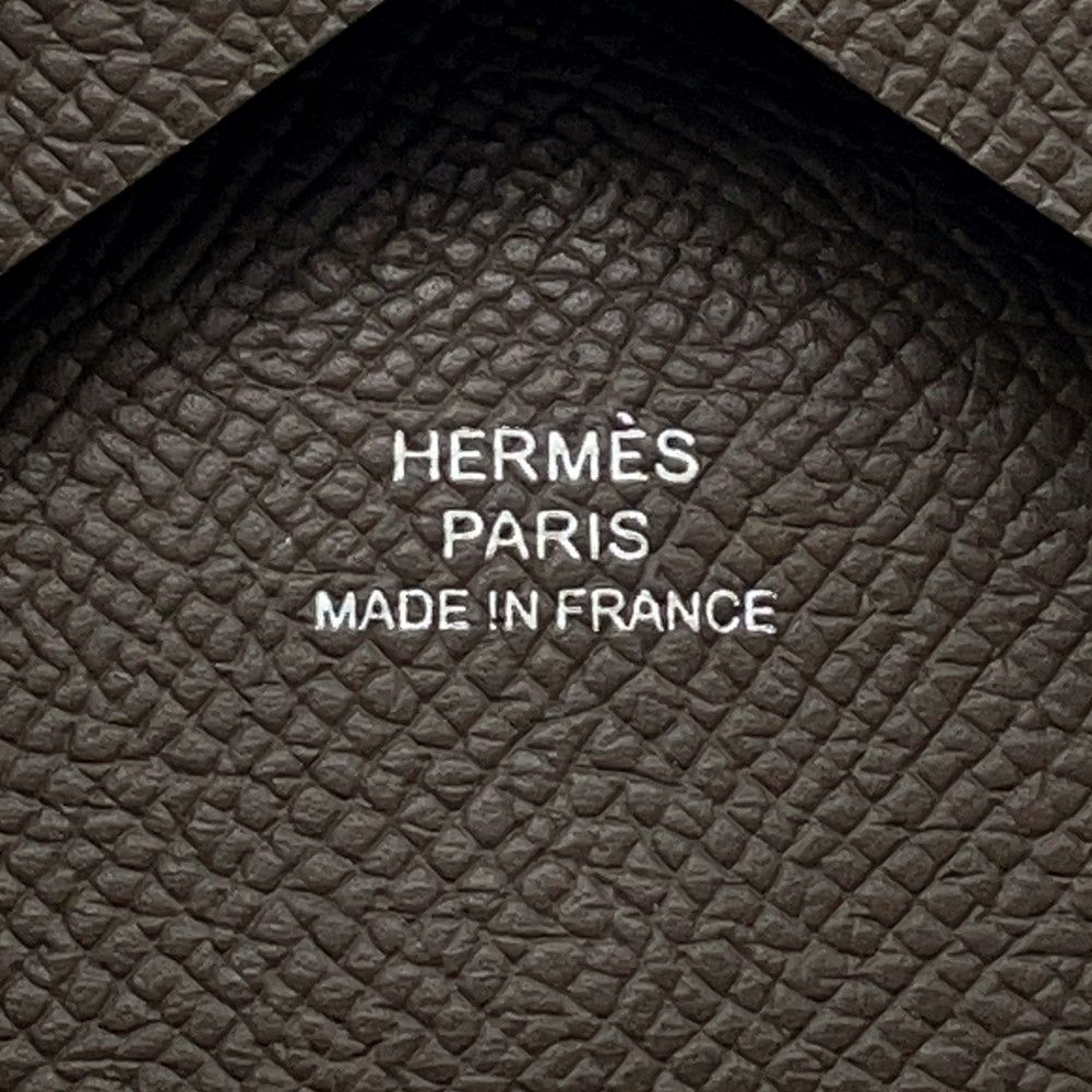 Hermes Coin Case Calvi Duo Vert Roden Silver Epsom — view 7