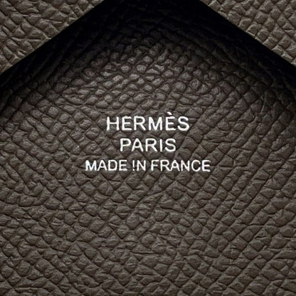 Hermes Coin Case Calvi Duo Vert Roden Silver Epsom — view 7