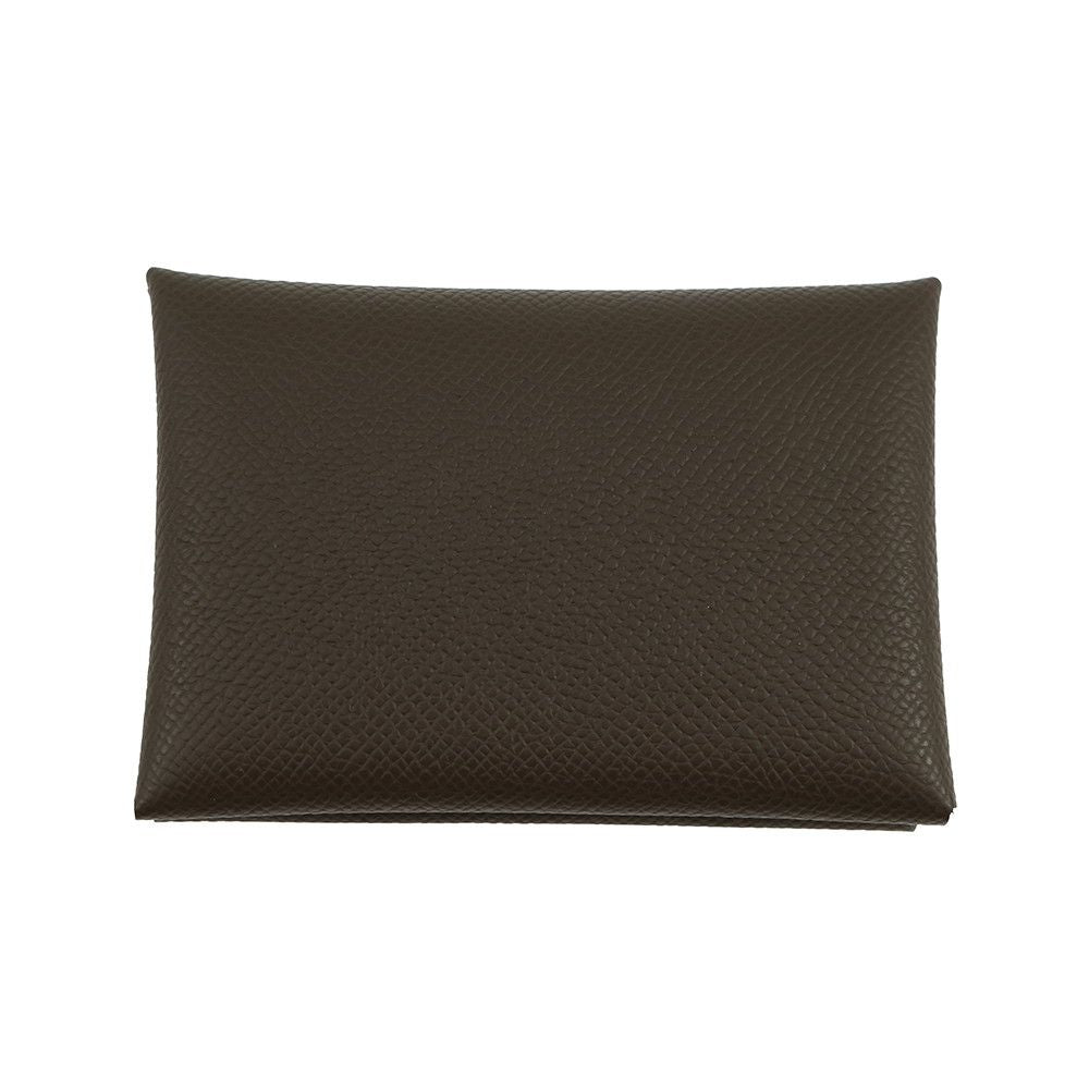 Hermes Coin Case Calvi Duo Vert Roden Silver Epsom — view 3