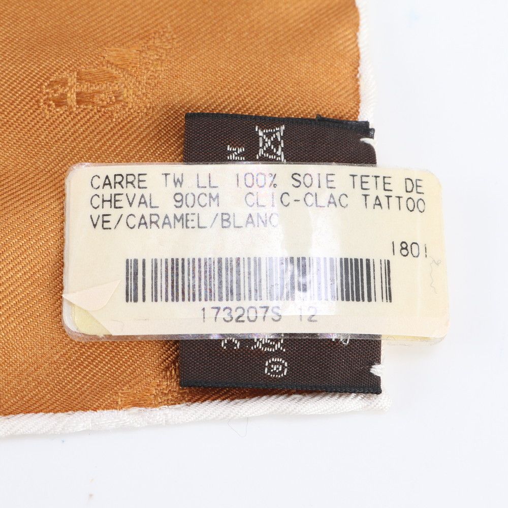 Hermes Tagged Carre 90 Clic Clac Watermark Silk 100% Scarf Mem — view 8