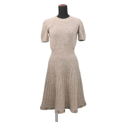 Chanel Knit Dress Cashmere 36 Short Sleeve