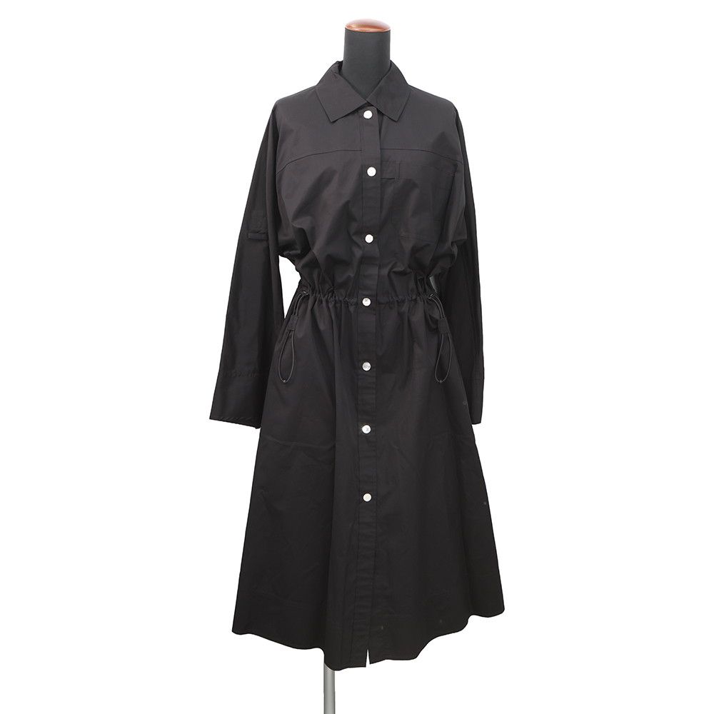 Hermes Dress Shirt Clou de Selle Series Button Cotton 36 Black