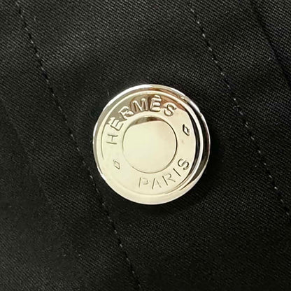 Hermes Dress Shirt Clou de Selle Series Button Cotton 36 Black — view 8