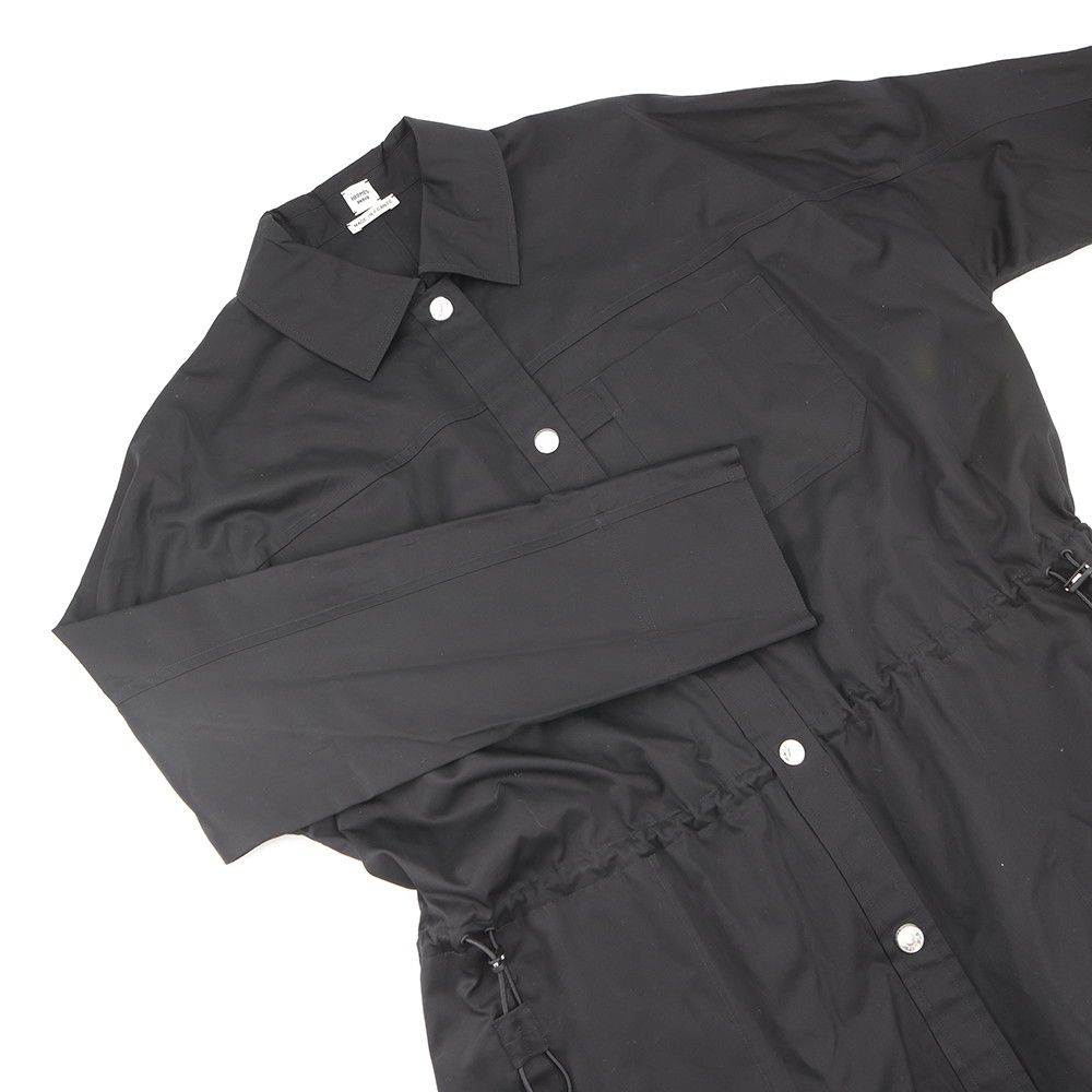 Hermes Dress Shirt Clou de Selle Series Button Cotton 36 Black — view 3