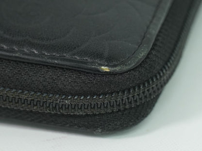 Chanel CC Logo Camelia Zip Around Wallet Leather Black — view 7