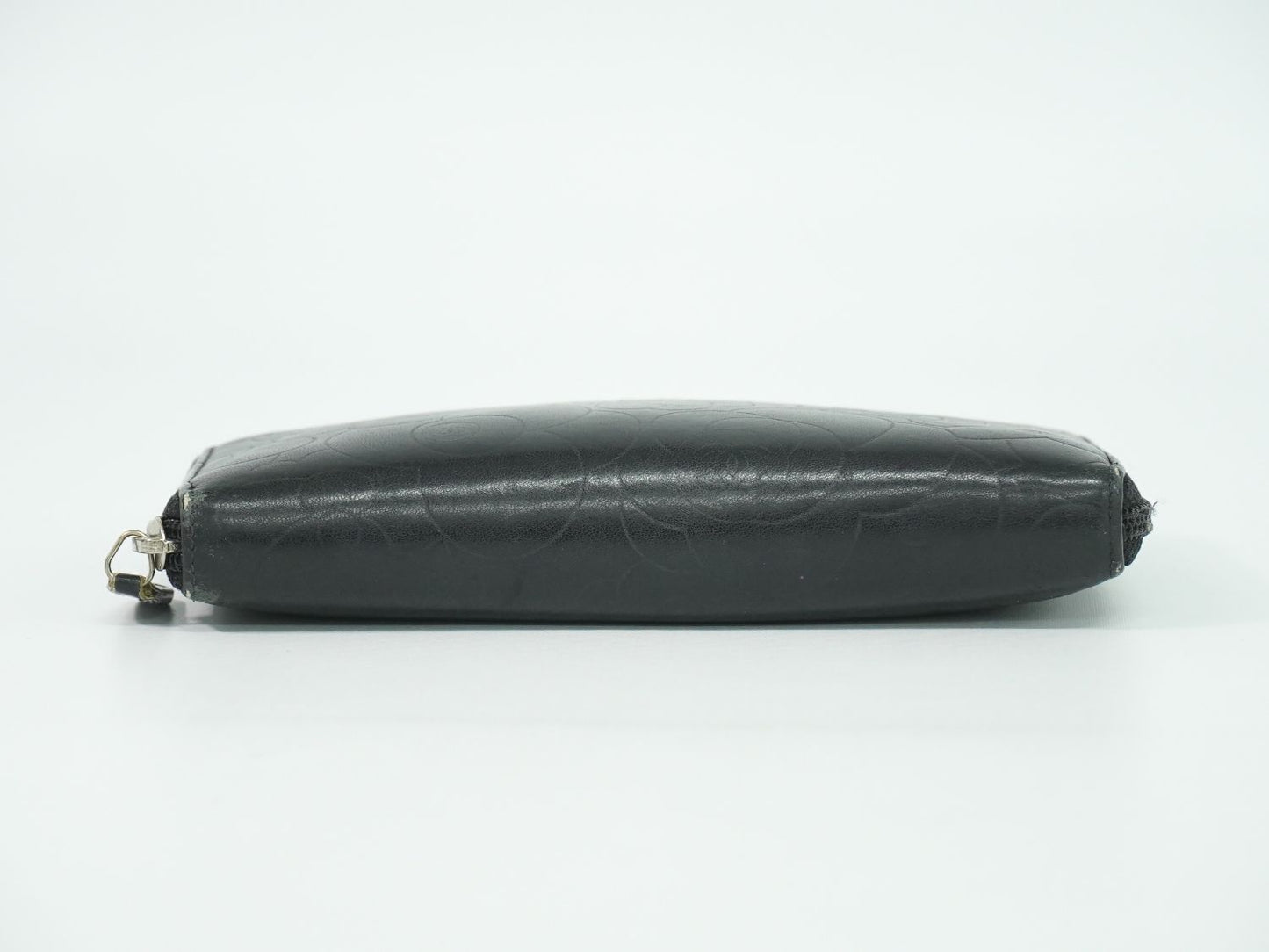 Chanel CC Logo Camelia Zip Around Wallet Leather Black — view 3