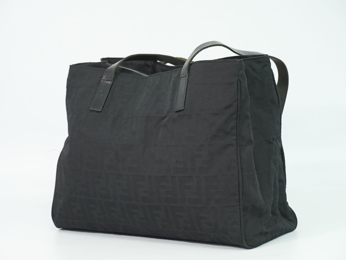 Fendi Zucca Shoulder Bag Tote Canvas Black — view 2
