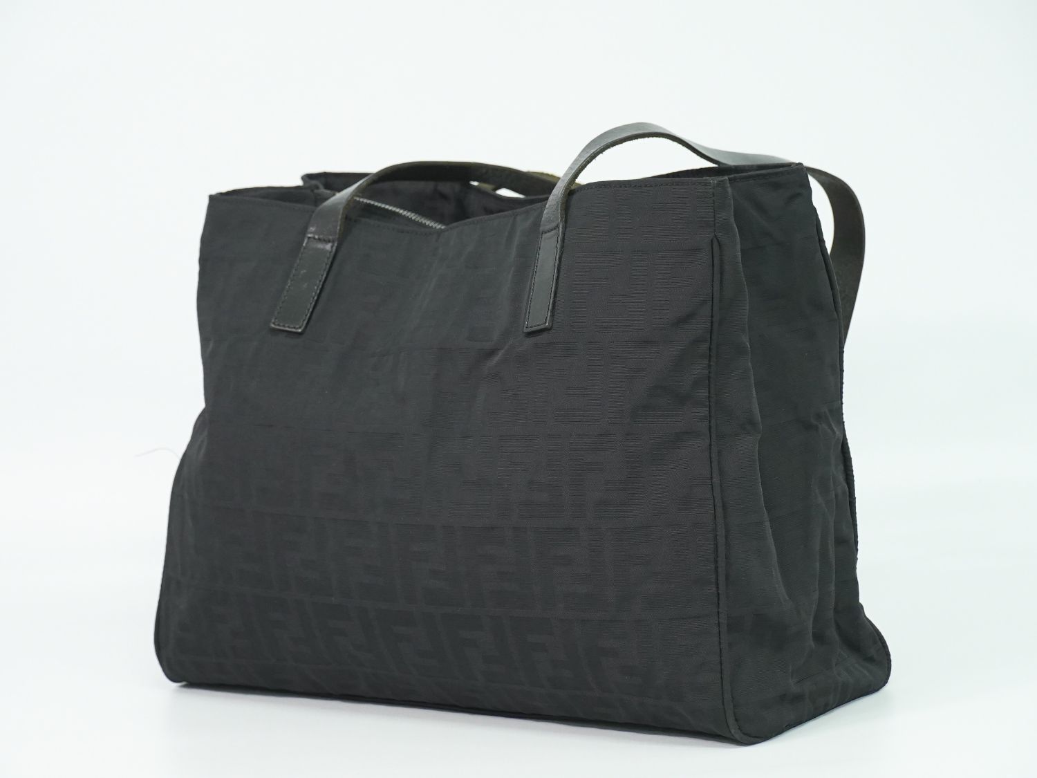 Fendi Zucca Shoulder Bag Tote Canvas Black — view 2