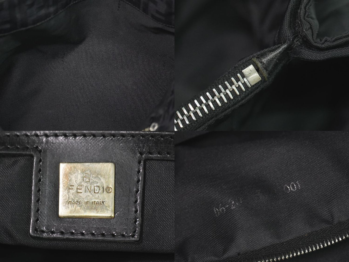 Fendi Zucca Shoulder Bag Tote Canvas Black — view 9
