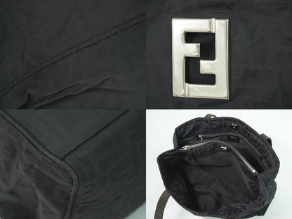 Fendi Zucca Shoulder Bag Tote Canvas Black — view 8