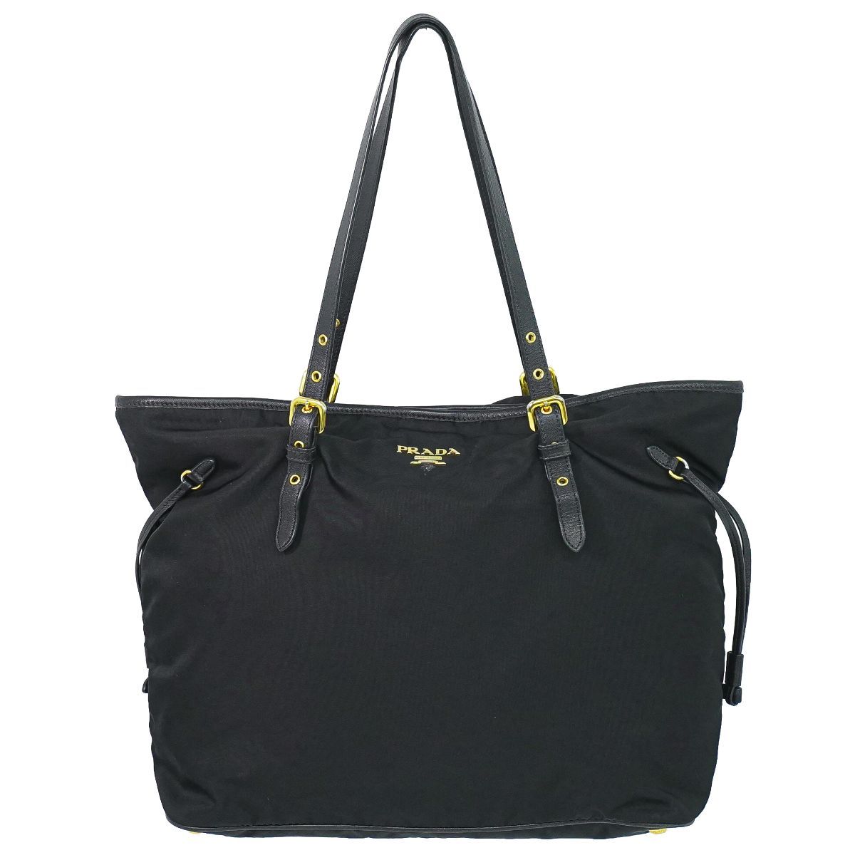 Prada Nylon Shoulder Bag Tote Black