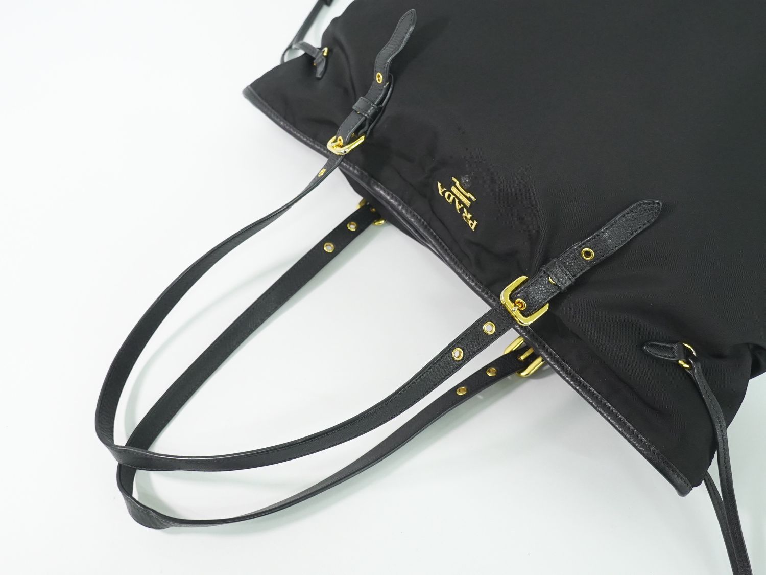 Prada Nylon Shoulder Bag Tote Black — view 4