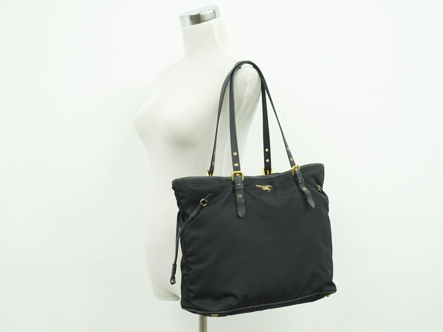 Prada Nylon Shoulder Bag Tote Black — view 6