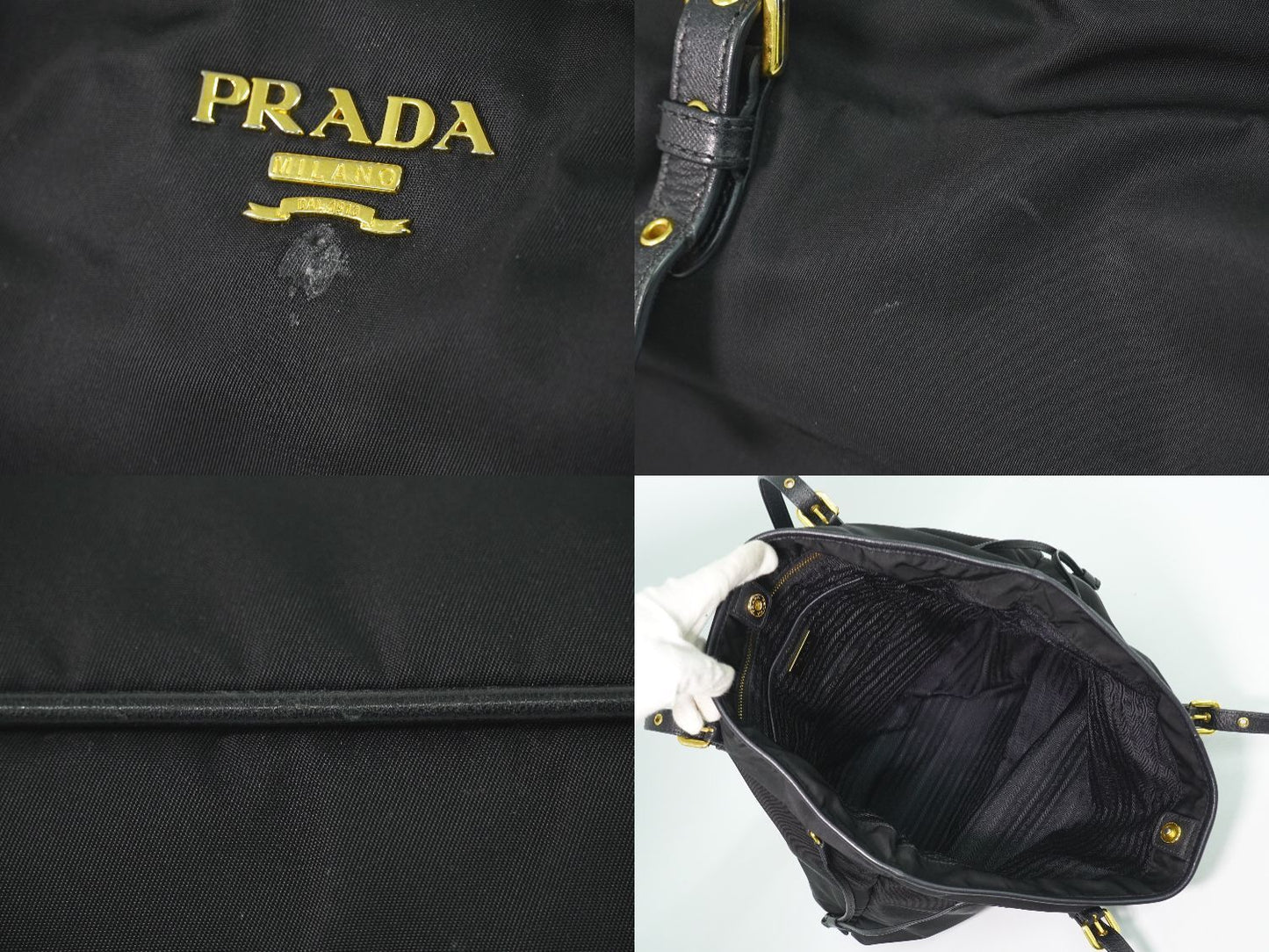 Prada Nylon Shoulder Bag Tote Black — view 8