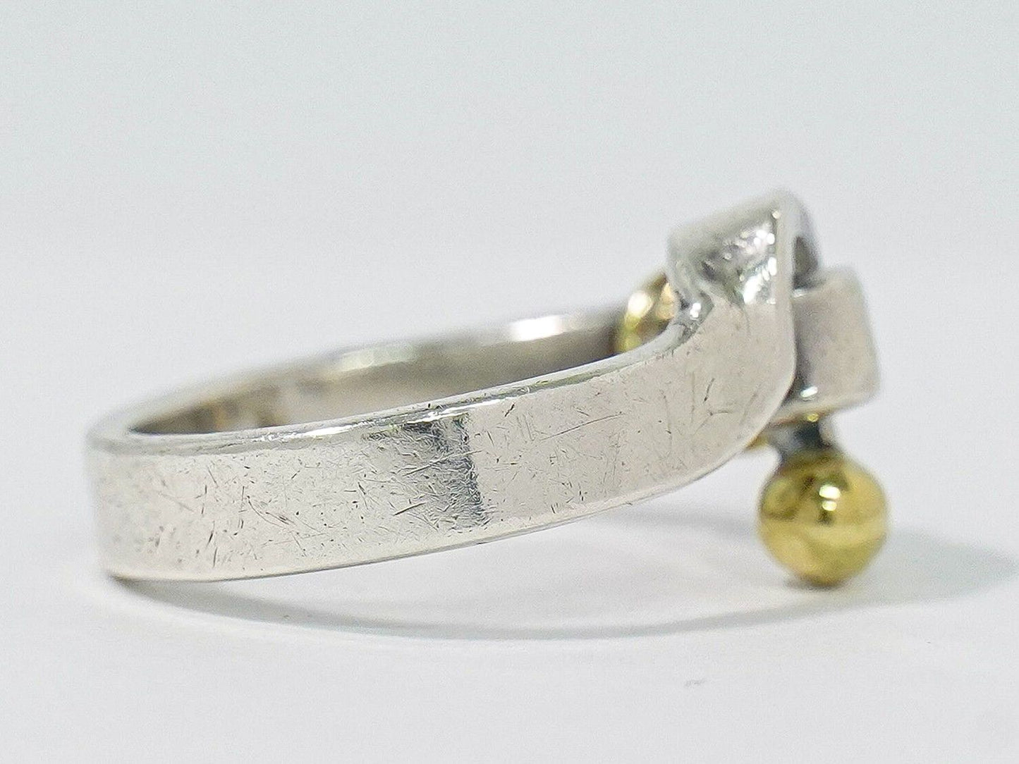 Tiffany & Co Hook Eye Sterling 18k YG Combination Ring Silver Yellow Gold — view 4