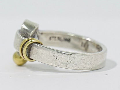 Tiffany & Co Hook Eye Sterling 18k YG Combination Ring Silver Yellow Gold — view 2
