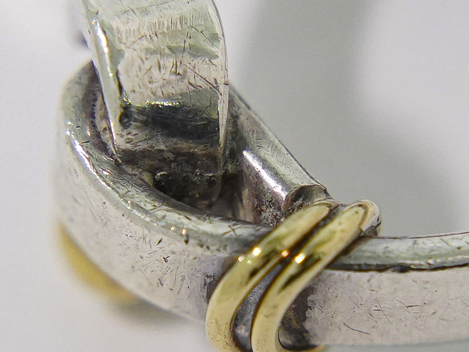 Tiffany & Co Hook Eye Sterling 18k YG Combination Ring Silver Yellow Gold — view 5