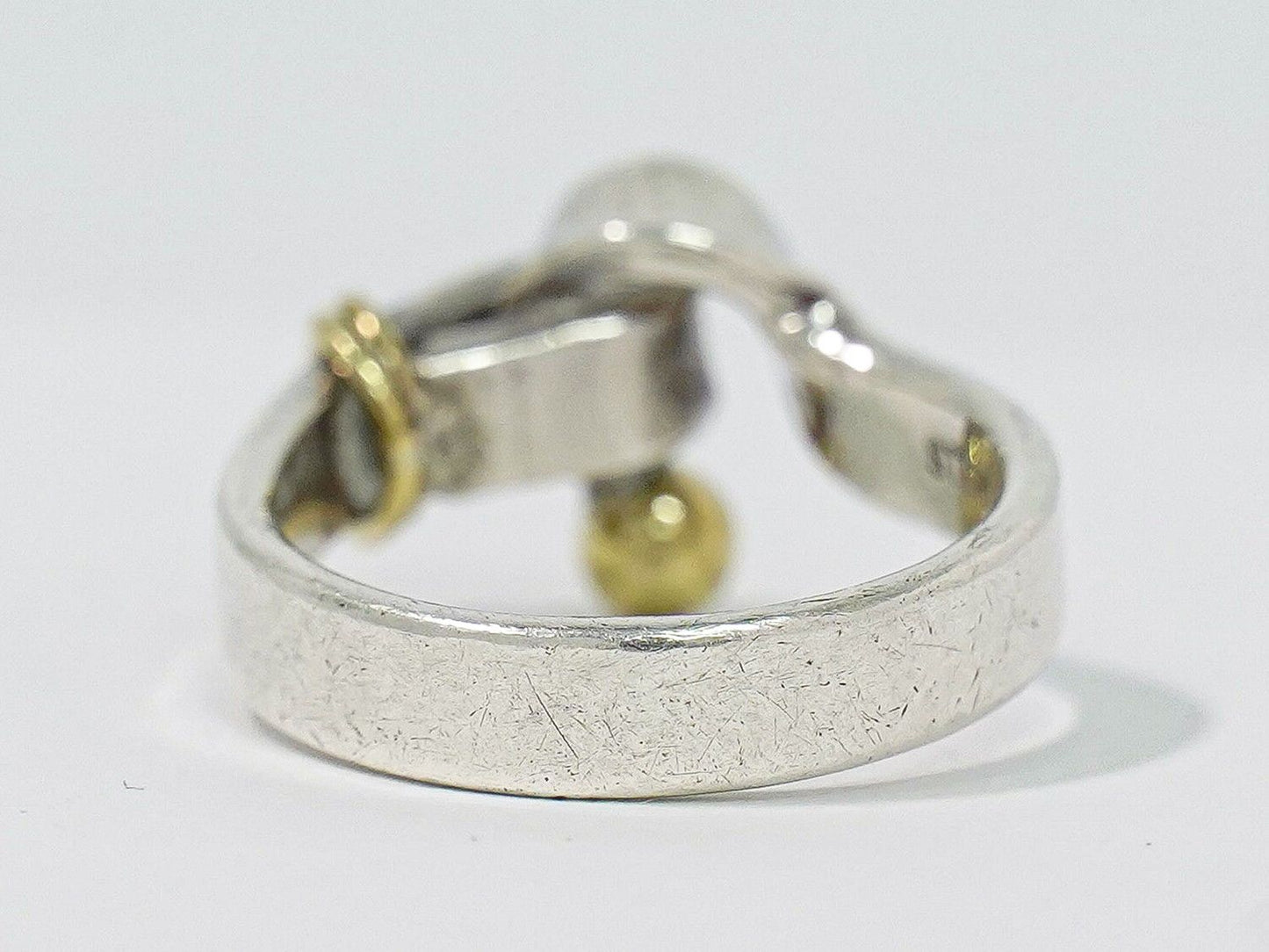 Tiffany & Co Hook Eye Sterling 18k YG Combination Ring Silver Yellow Gold — view 3