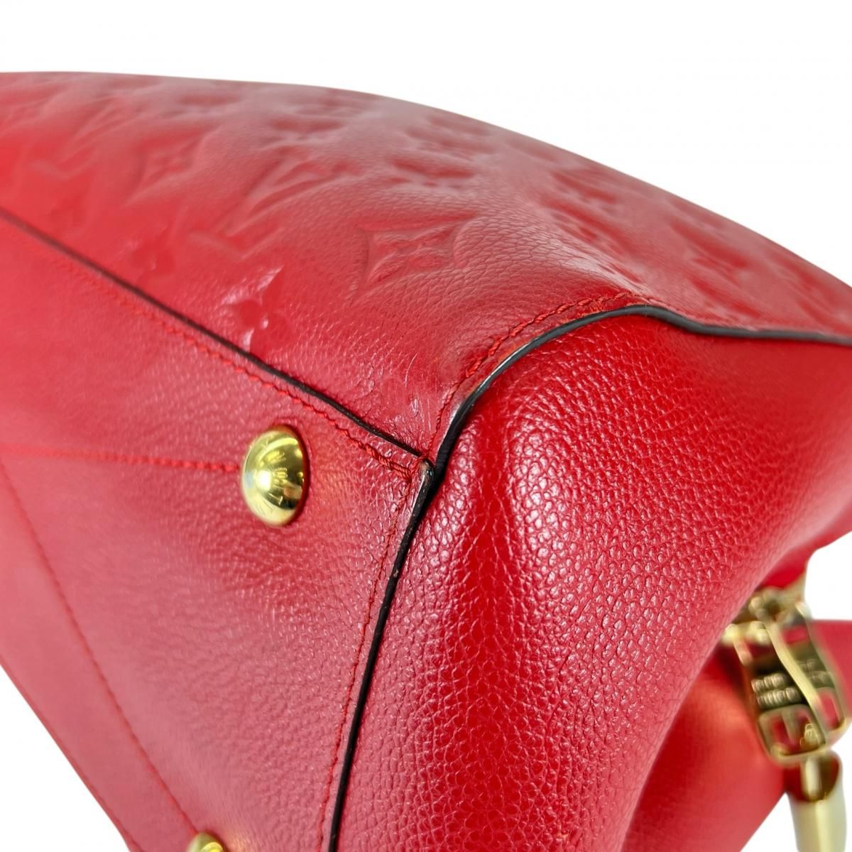 Louis Vuitton Cerise Shoulder Montaigne MM Handbag Red — view 6