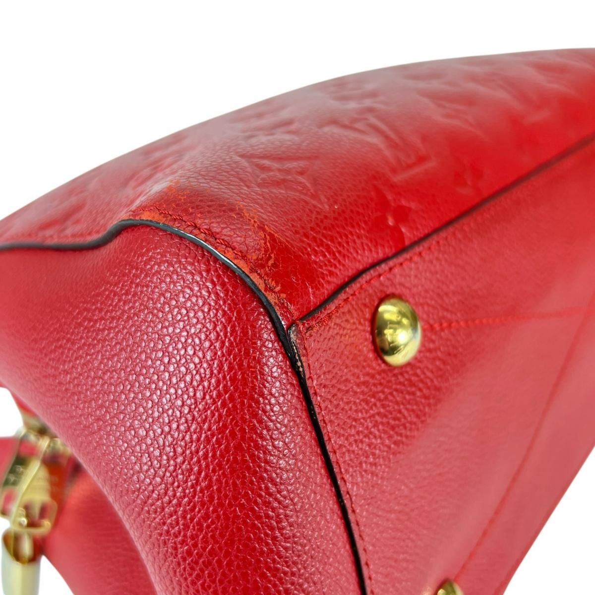 Louis Vuitton Cerise Shoulder Montaigne MM Handbag Red — view 7