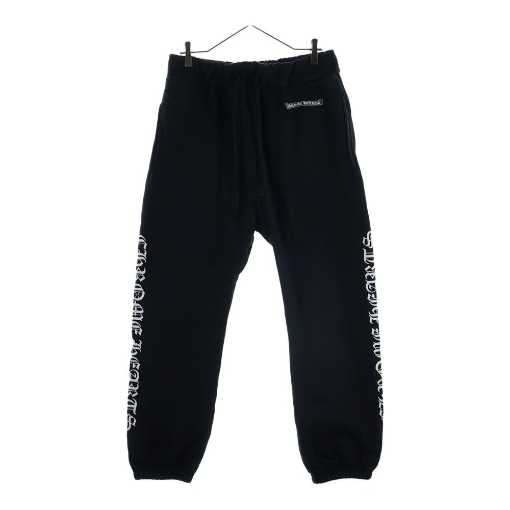 Chrome Hearts Sweatshirt Pants Front Scroll Label Side Logo Print Black