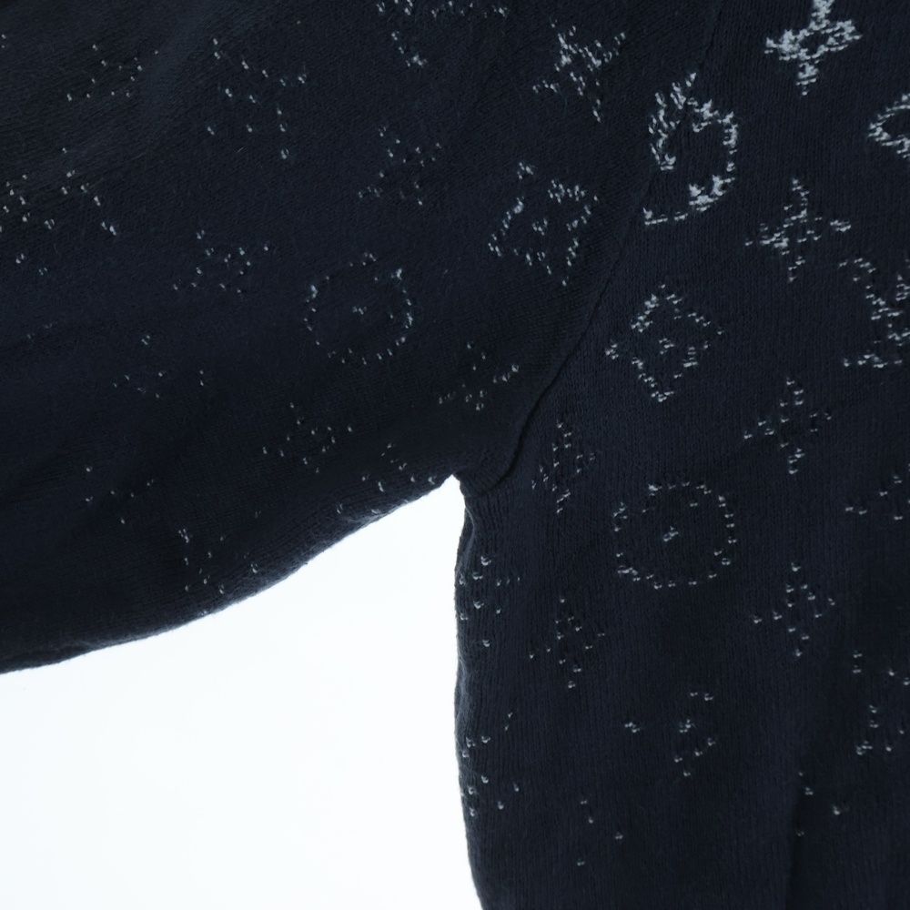 Louis Vuitton Gradient Monogram Crew Neck Long Sleeve Knit Sweater Navy Uso — view 4
