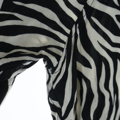 Celine Zebra Pattern Open Collar Short Sleeve Shirt White Black — view 5
