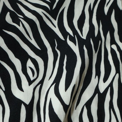 Celine Zebra Pattern Open Collar Short Sleeve Shirt White Black — view 6