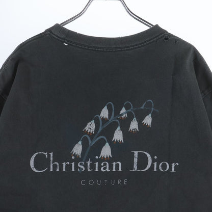 Dior Lilly of the Valley T-shirts Distressed Crew Neck Short Sleeve T-Shirt — view 4