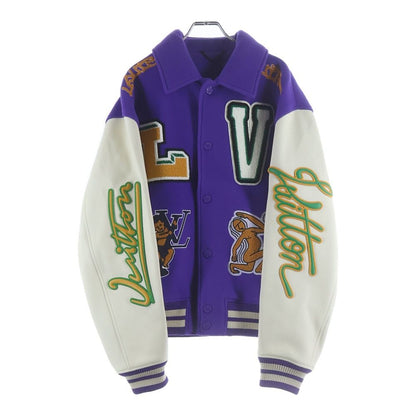 Louis Vuitton Multi Patched Mix Leather Varsity Patch Mix Jacket Stadium Jumper