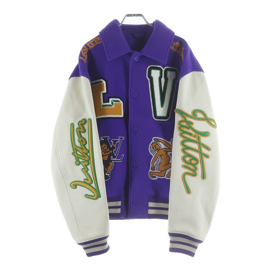 Louis Vuitton Multi Patched Mix Leather Varsity Patch Mix Jacket Stadium Jumper